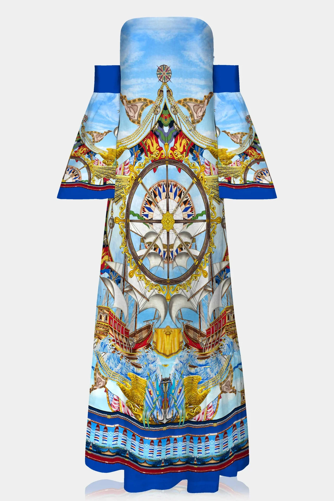 nautical dresses for ladies Nautical-Print Jewel-Neck Shift Dress