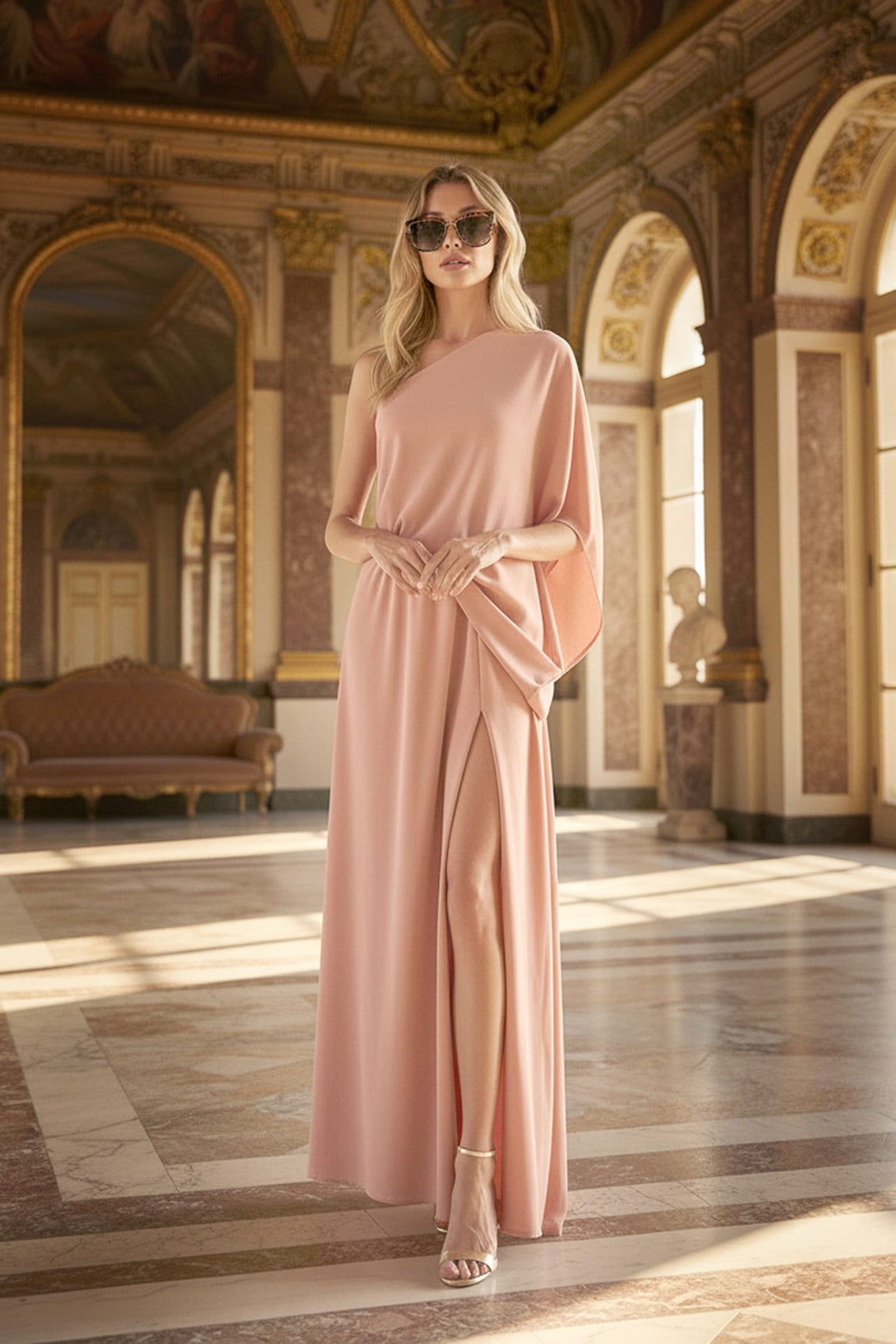 Timeless One Shoulder Gown,
Sexy One Sleeve Dress,
Formal One Sleeve Evening Dress,
N ea Pari,
