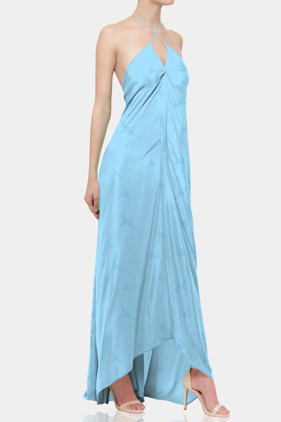 Affordable Powder Blue Maxi Scarf Dress