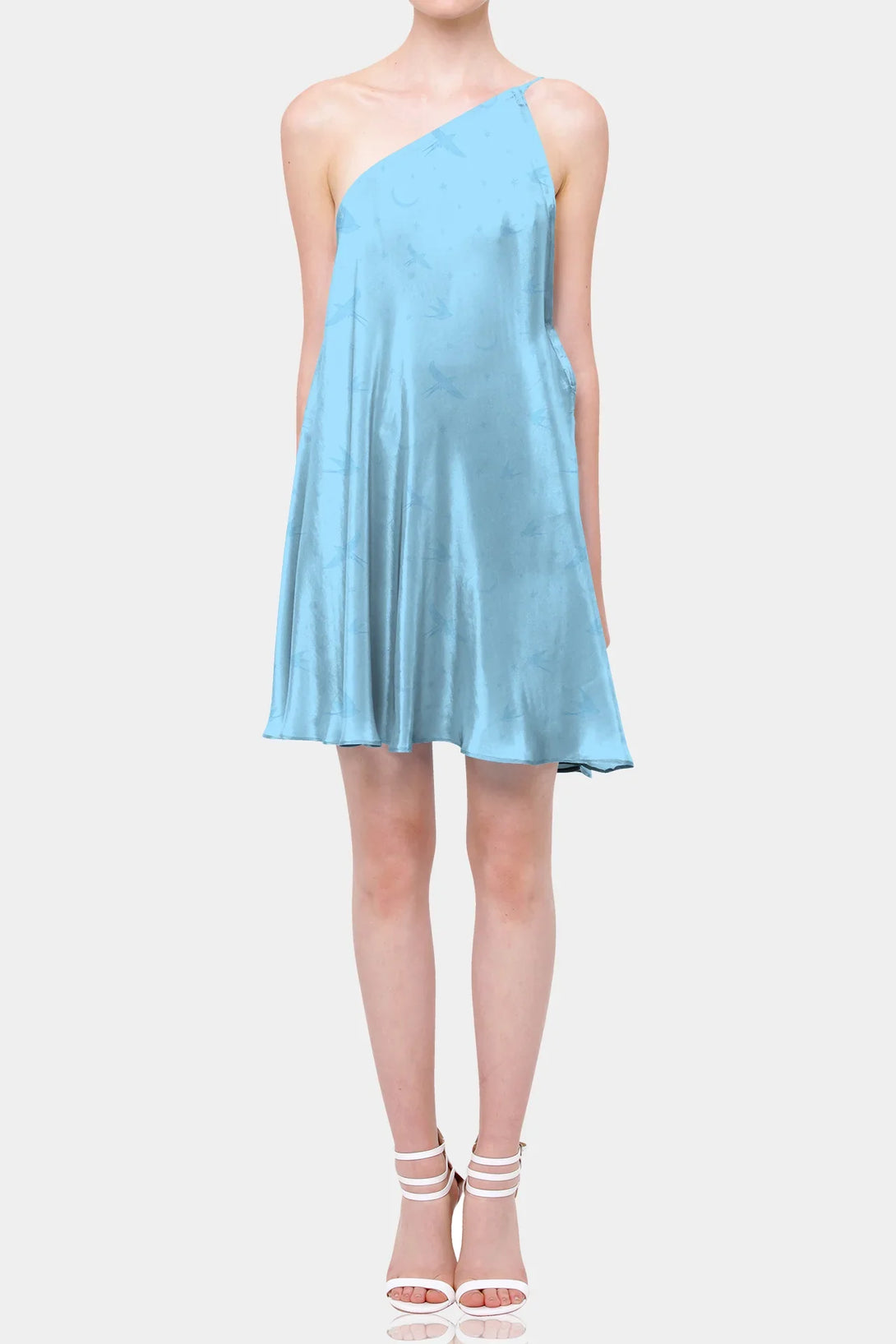 Powder Blue Silk Mini Scarf Dress | Shahida Shahida Parides Powder Blue Silk Mini Scarf Dress | Shahida Shahida Parides