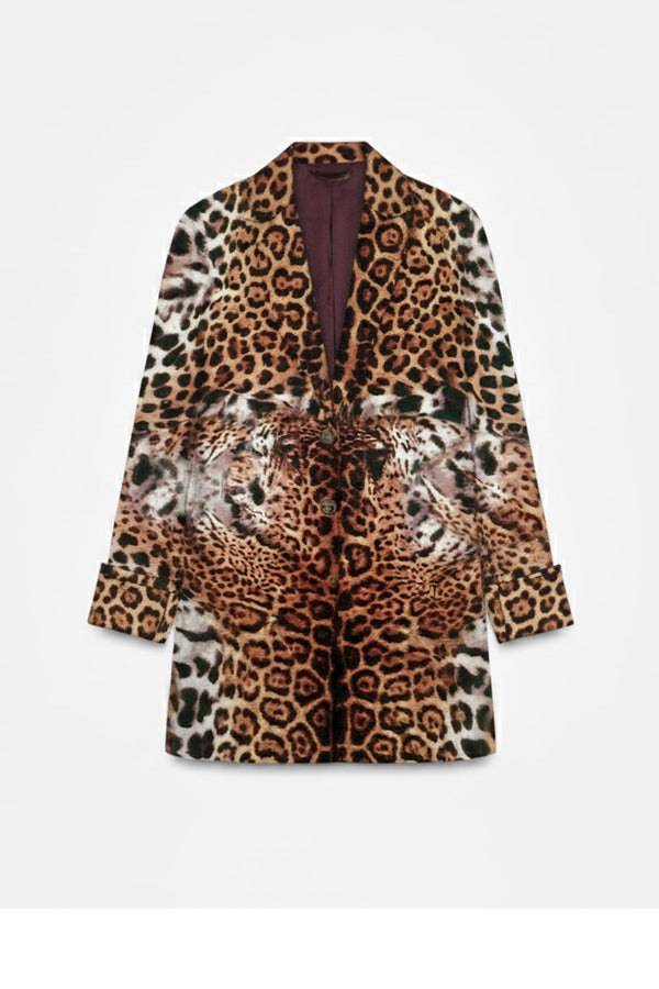 premium women’s winter coat animal print, shahida uae