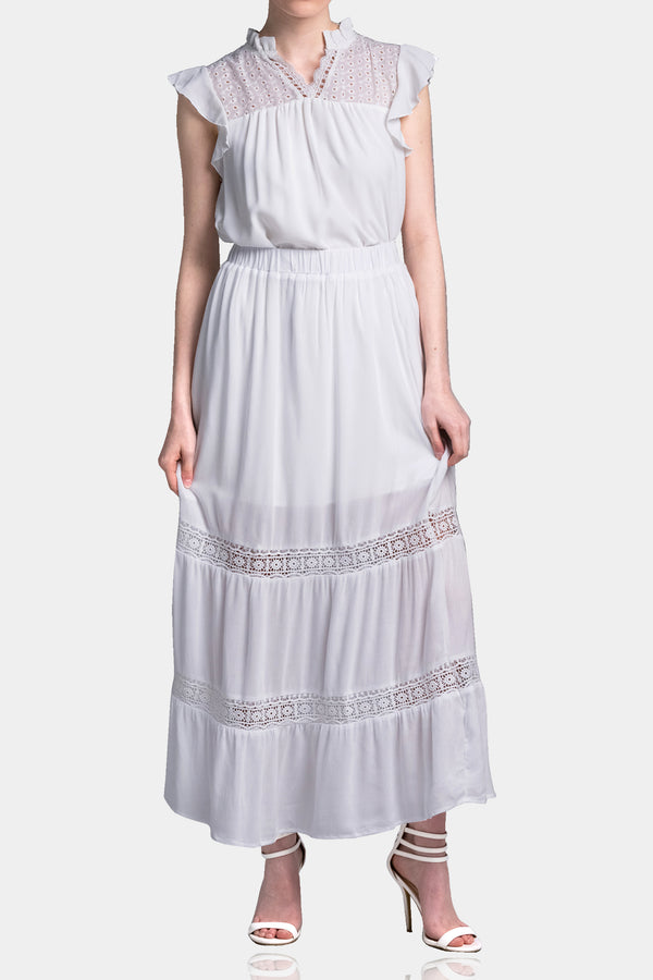 V-Neck Short Dress in Organic Cotton