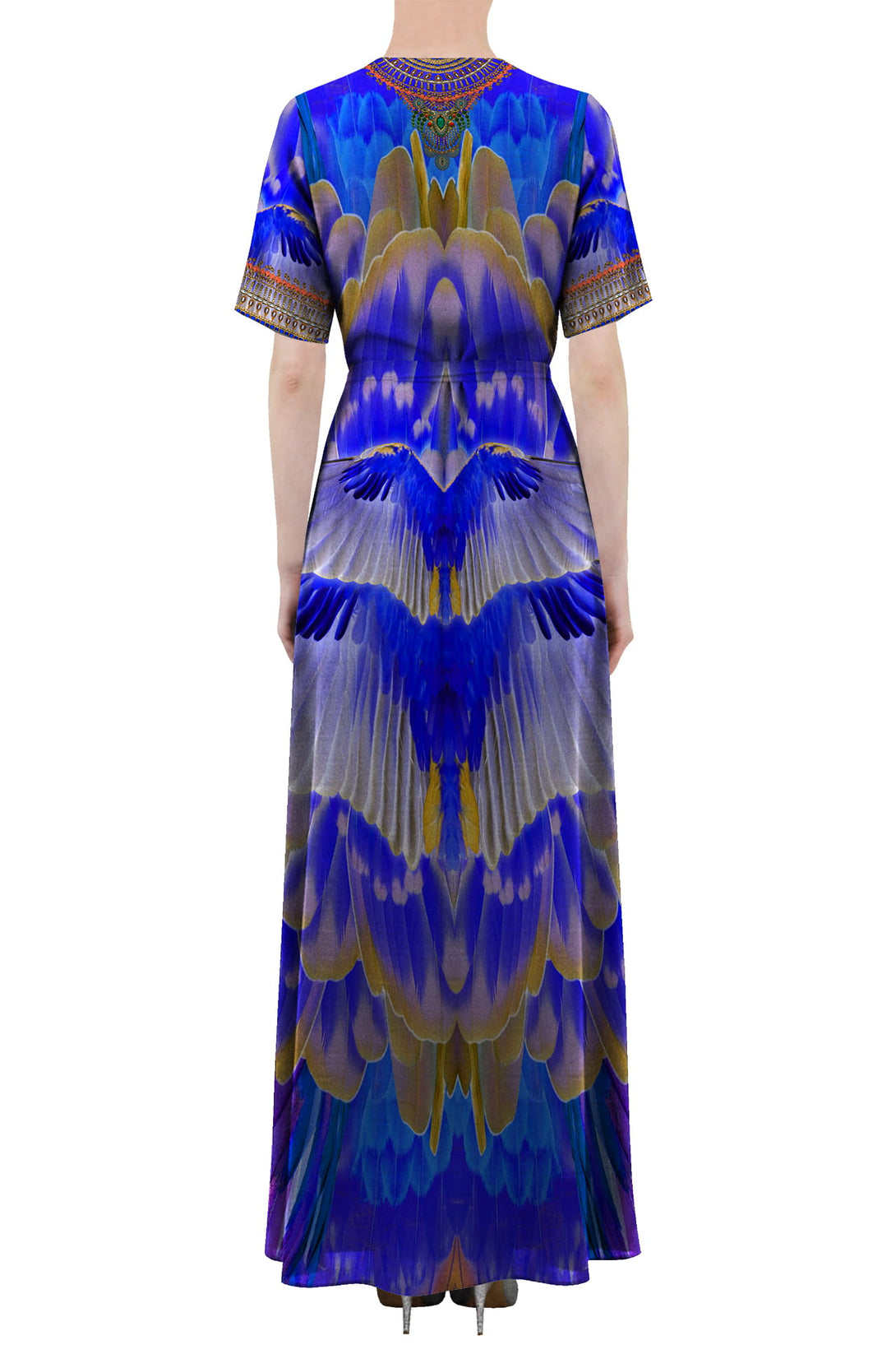 Purple Rain Feather Print Wrap Maxi Dress | Shahida Shahida Parides Purple Rain Feather Print Wrap Maxi Dress | Shahida Shahida Parides
