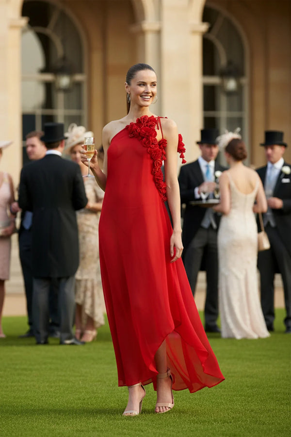 Architect's House Red Lava Long Sheer Dress
