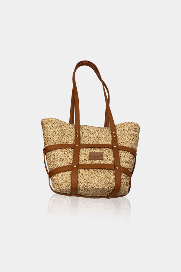 Brown Tote With Leather Accents
