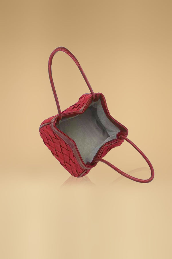 Red Luxurious Leather Mini Handbag