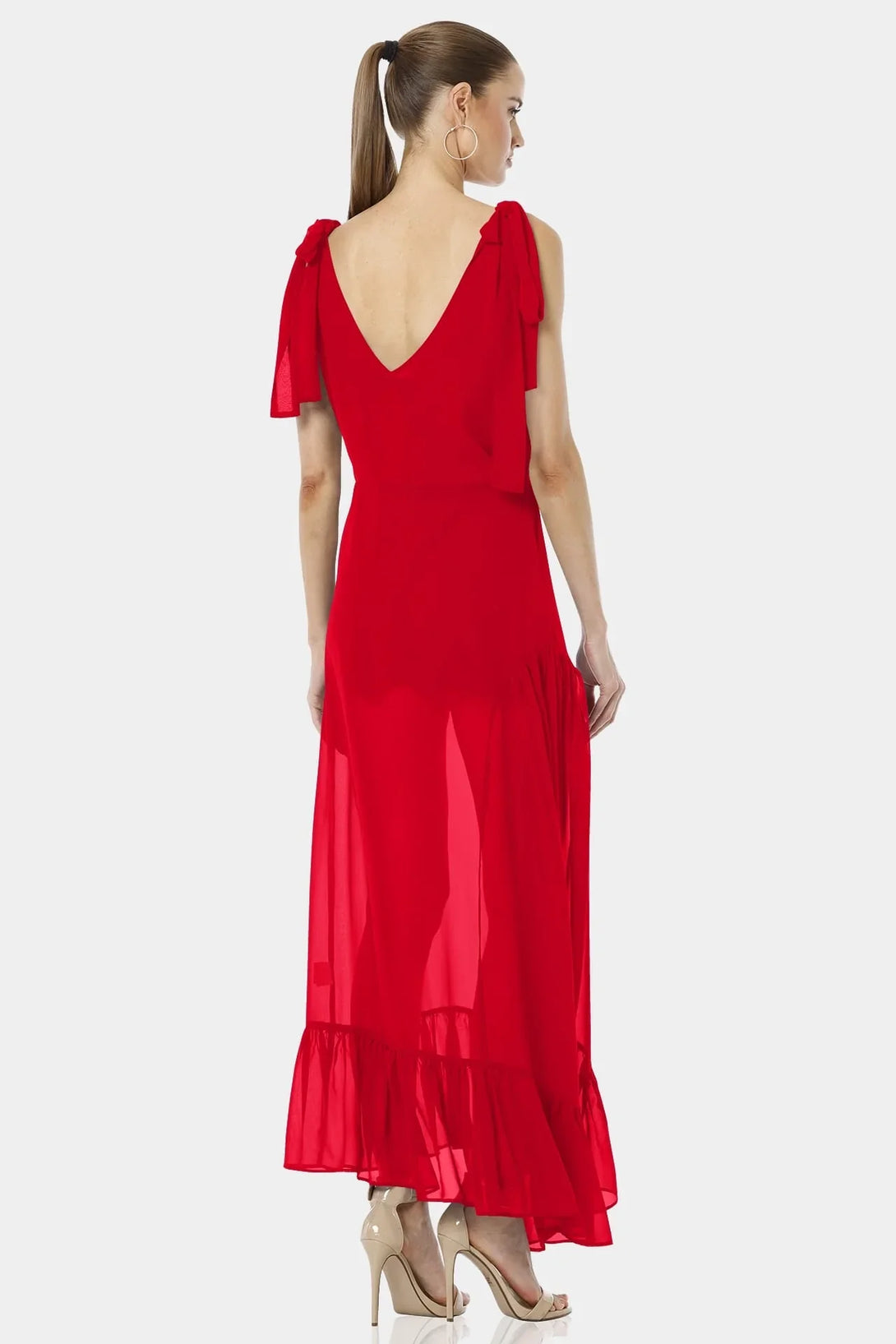 Sheer Maxi Dress | Red See Through Dress | Shahida Parides Large Sheer Maxi Dress | Red See Through Dress | Shahida Parides Large