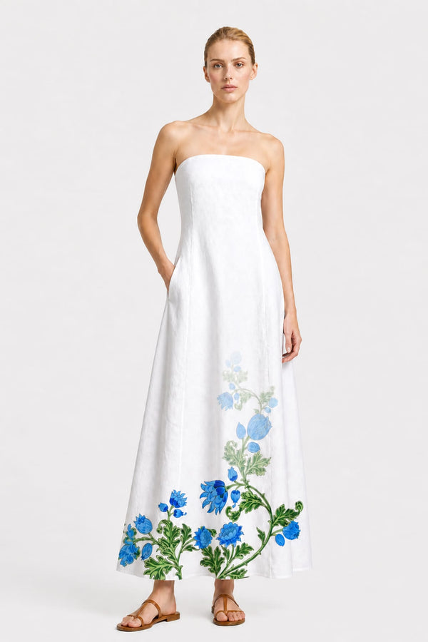 Strapless Resort Maxi Dress with Pockets | Shahida Parides Strapless Resort Maxi Dress with Pockets | Shahida Parides
