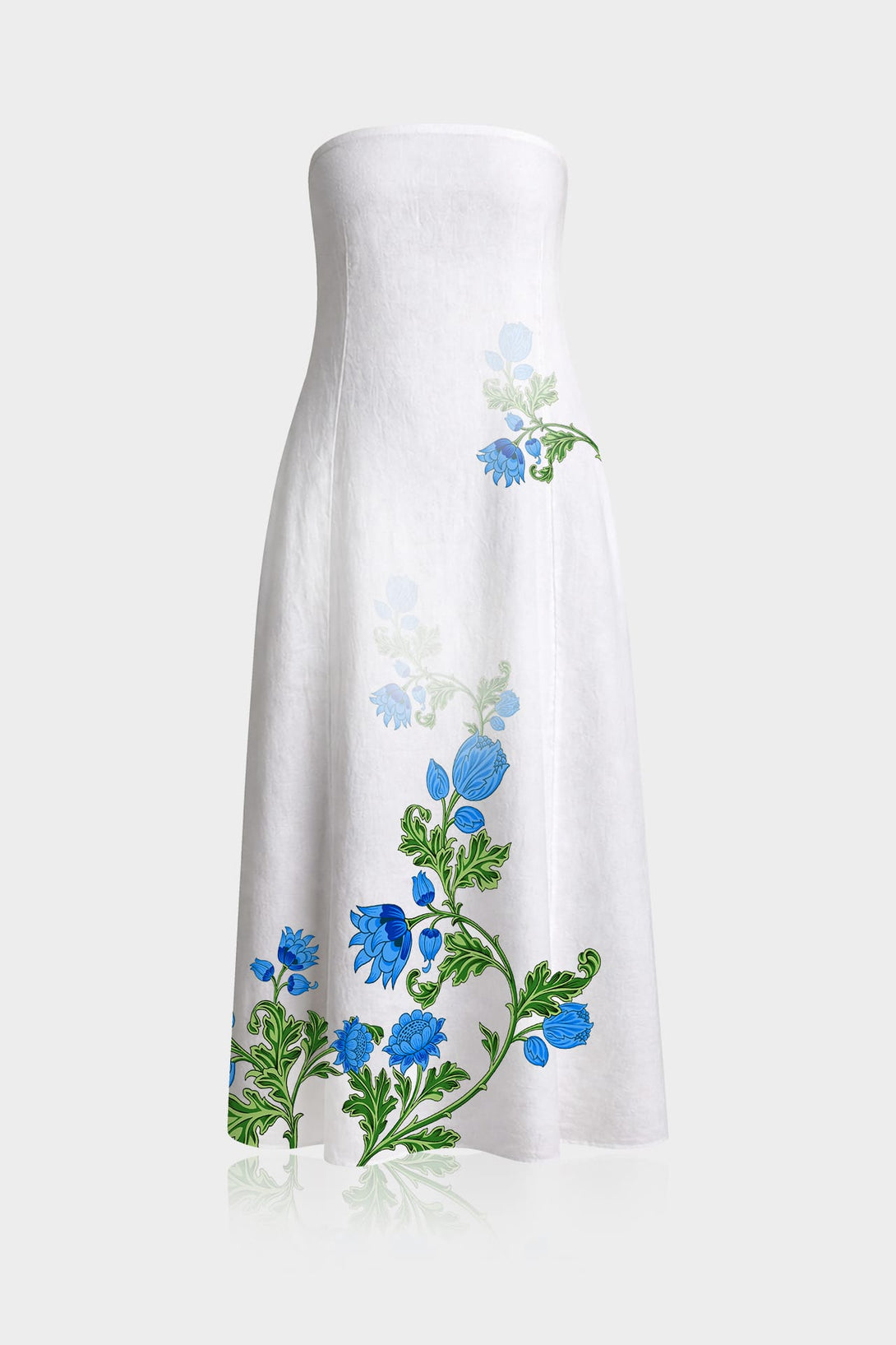 beach midi dress Yellow Strapless Discover the Sunset Beach Linen Midi Dress Tommy Bahama Women's Beach Blooms