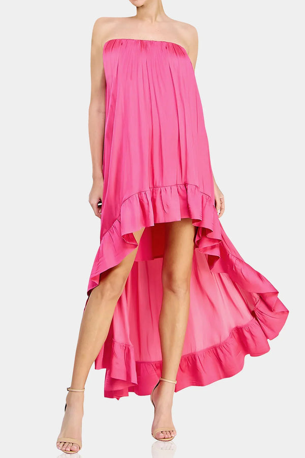 High Low Ruffle Maxi Dress