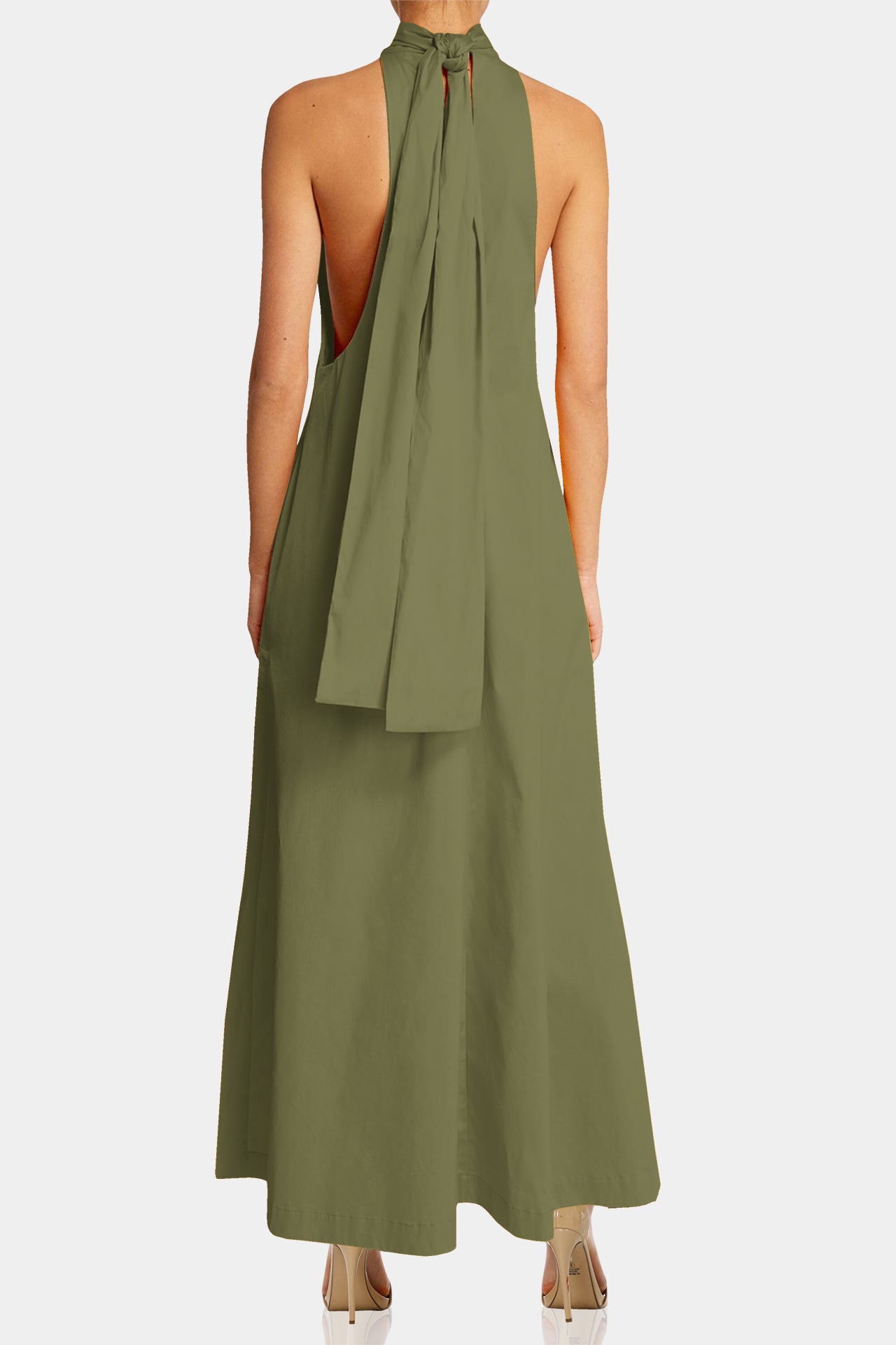 Flowy High-Neck Sleeveless Maxi Dress for Women – Elegant & Timeless