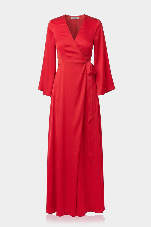 S Hot Pink Striped Wrap Maxi Dress – Summer Bridesmaid & Wedding Party Dress