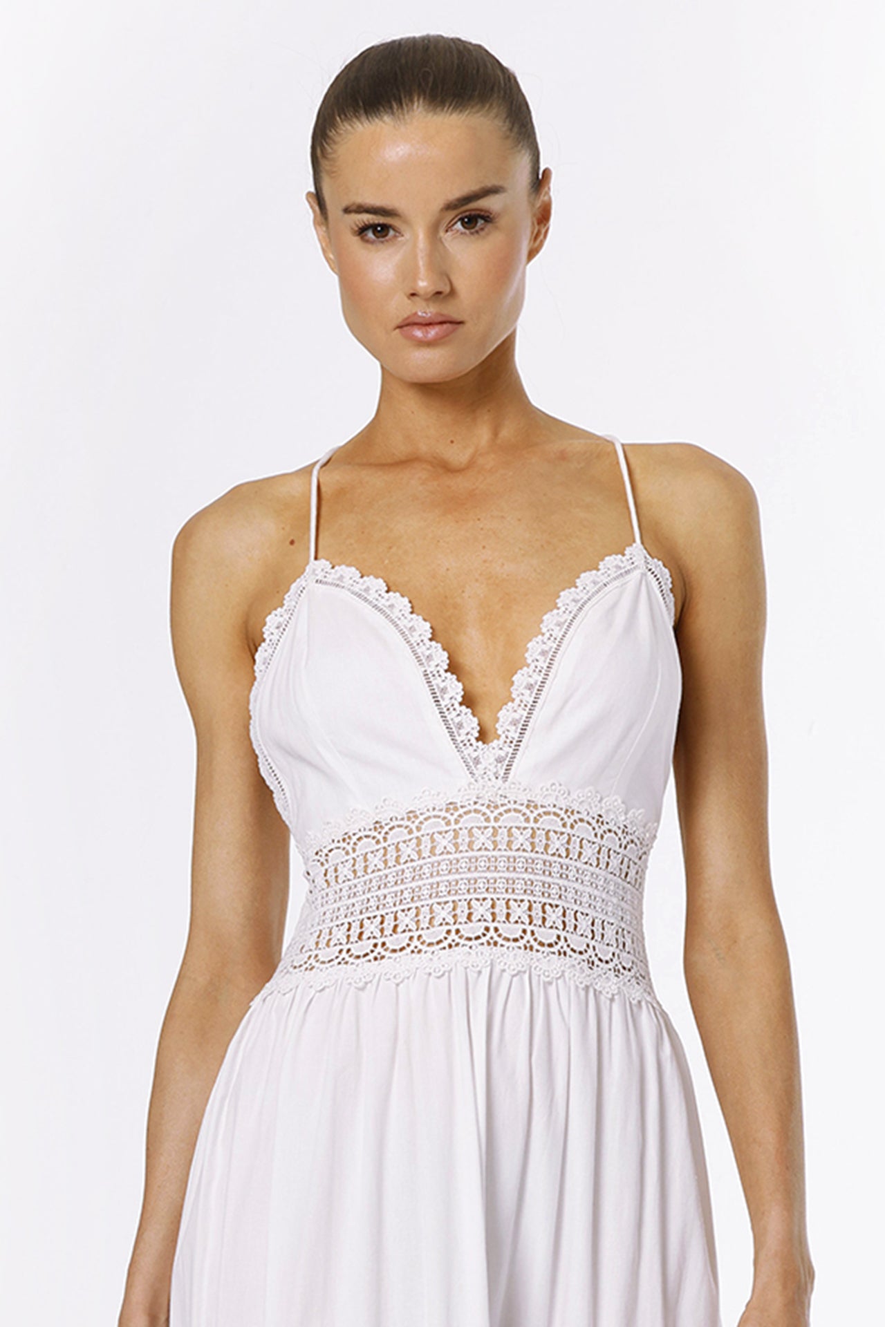 White Guipure Lace Maxi Dress | Luxury Summer & Beach Wedding