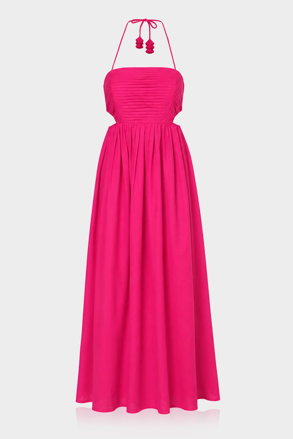 bright pink pleated dress S Fuchsia Bodice Cotton Maxi – Tropical Evening Wear organza fashion dress cocktail parties and special Loveshackfancy Danbury Maxi Dress Color:Cream (picture)