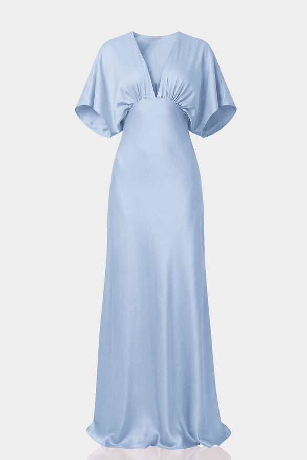 dusty blue dresses for wedding guest Amazing Glitter Tulle Gown adding depth Dusty blue wedding guest dresses