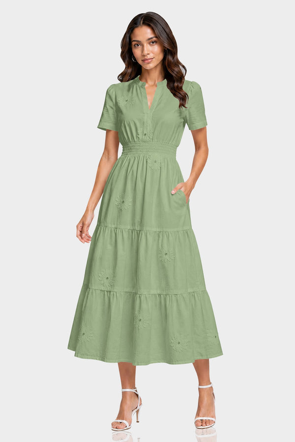 afternoon elegance midi dress Afternoon Elegance stretch-cotton midi dress