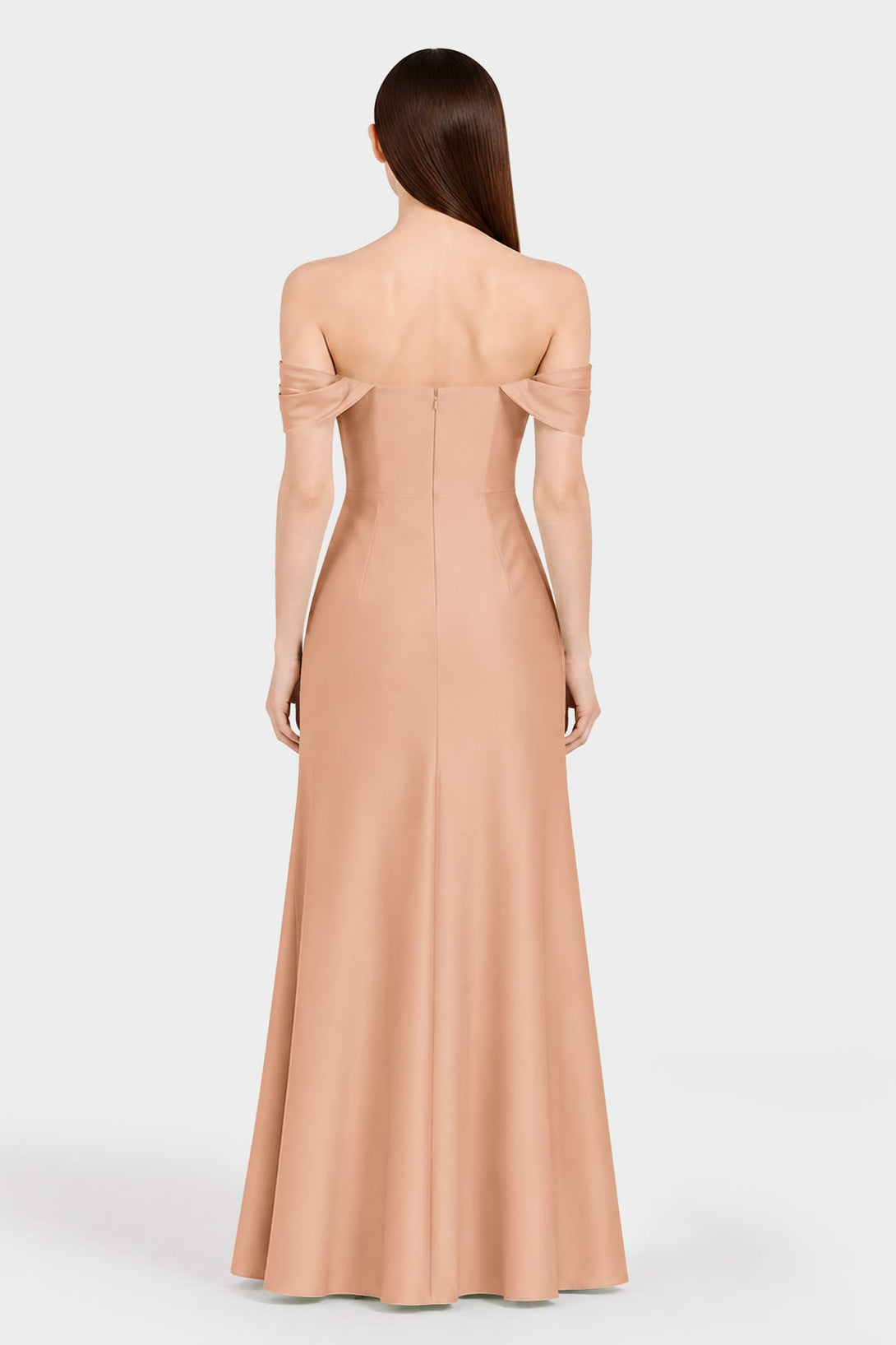 bronze bridesmaid dress azazie contouring fit that showcases your curves Smooth woven fabric that drapes beautifully for all S Classic Luxury Desert Sand