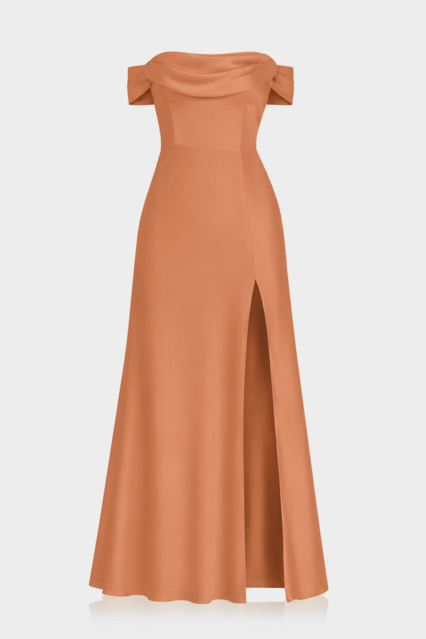 S Luxury Sienna Matte Satin Convertible Bridesmaid Maxi Dress – High Slit Evening Gown