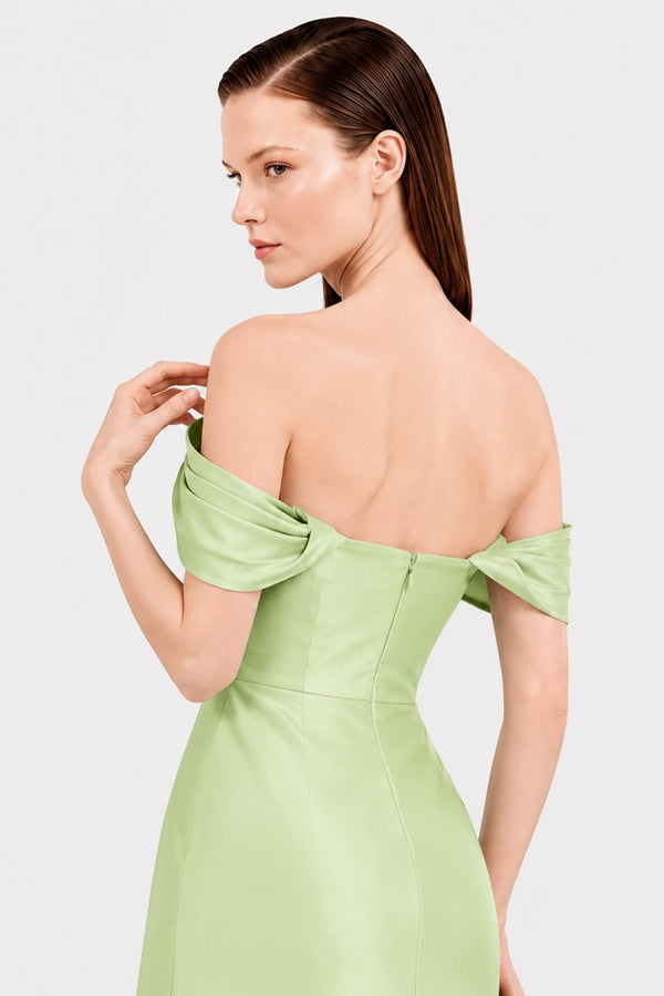 matte satin sage bridesmaid dresses Azazie Arianthe Junior