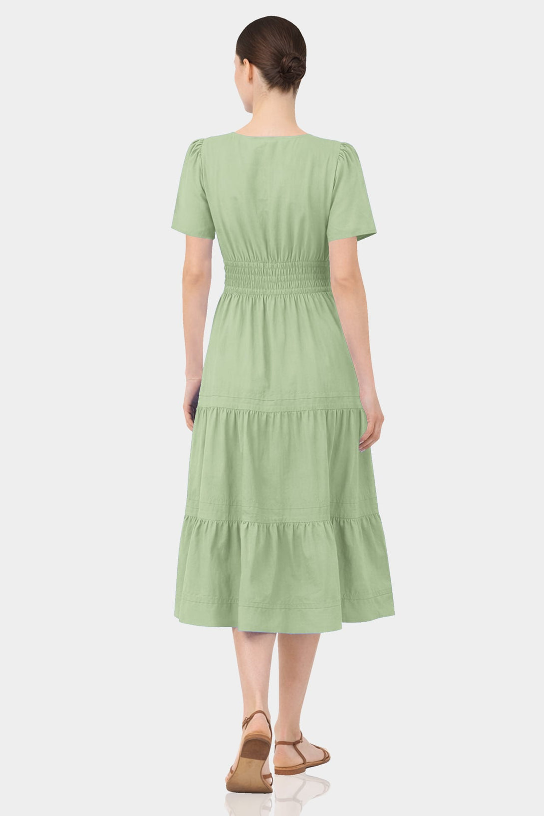 cotton garden party dress Garden Party Puff Sleeve Belted Cotton Mini Dress