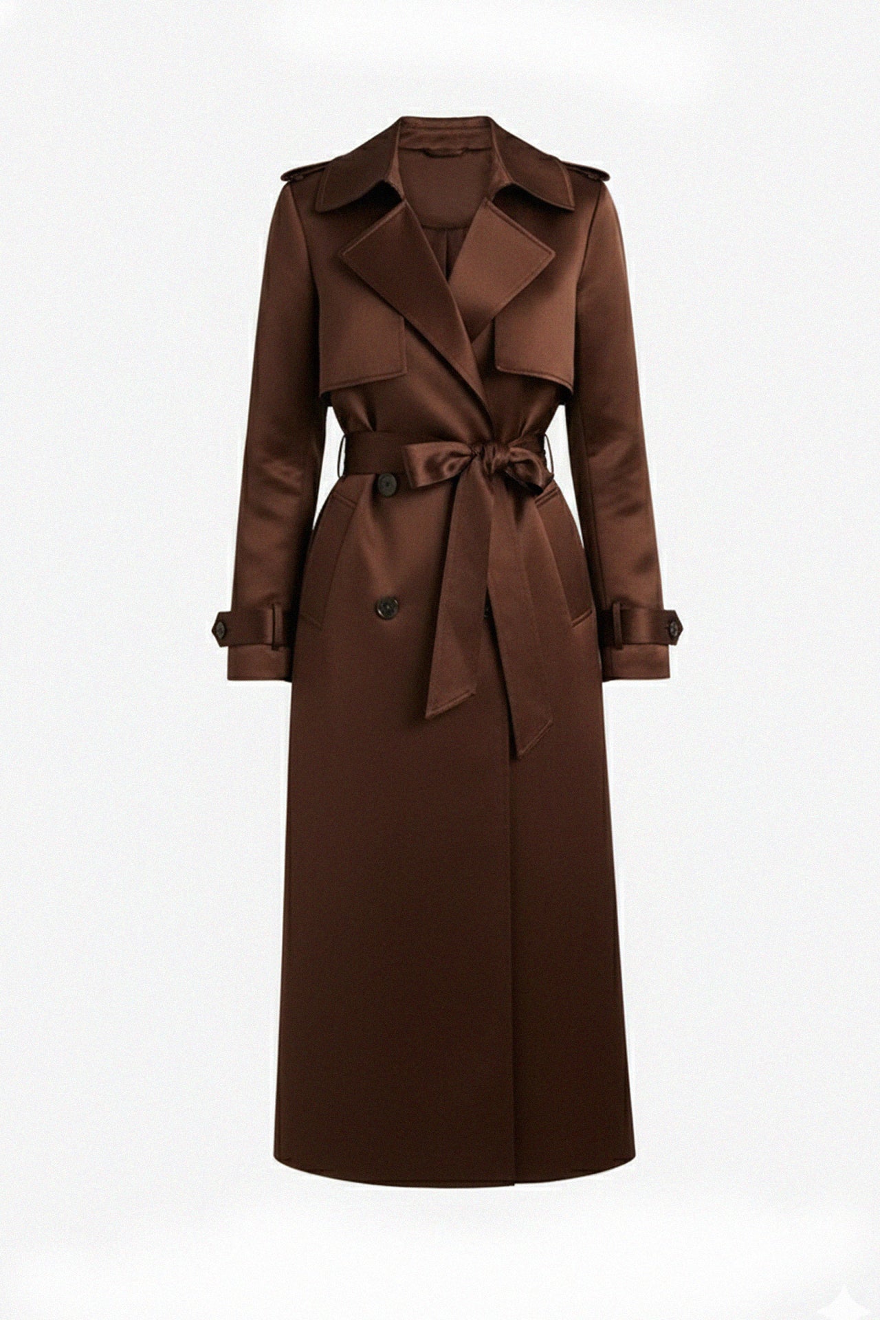 Elevated Satin Trench Coat | Luxurious Outerwear with a High-Shine