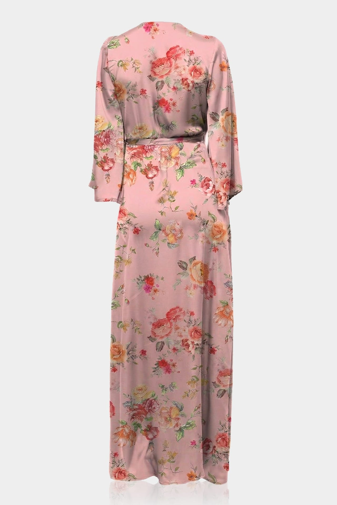 pink blush wrap dress Blush Pink Flutter Sleeve Dress - Wrap Maxi Dress - Chiffon Dress