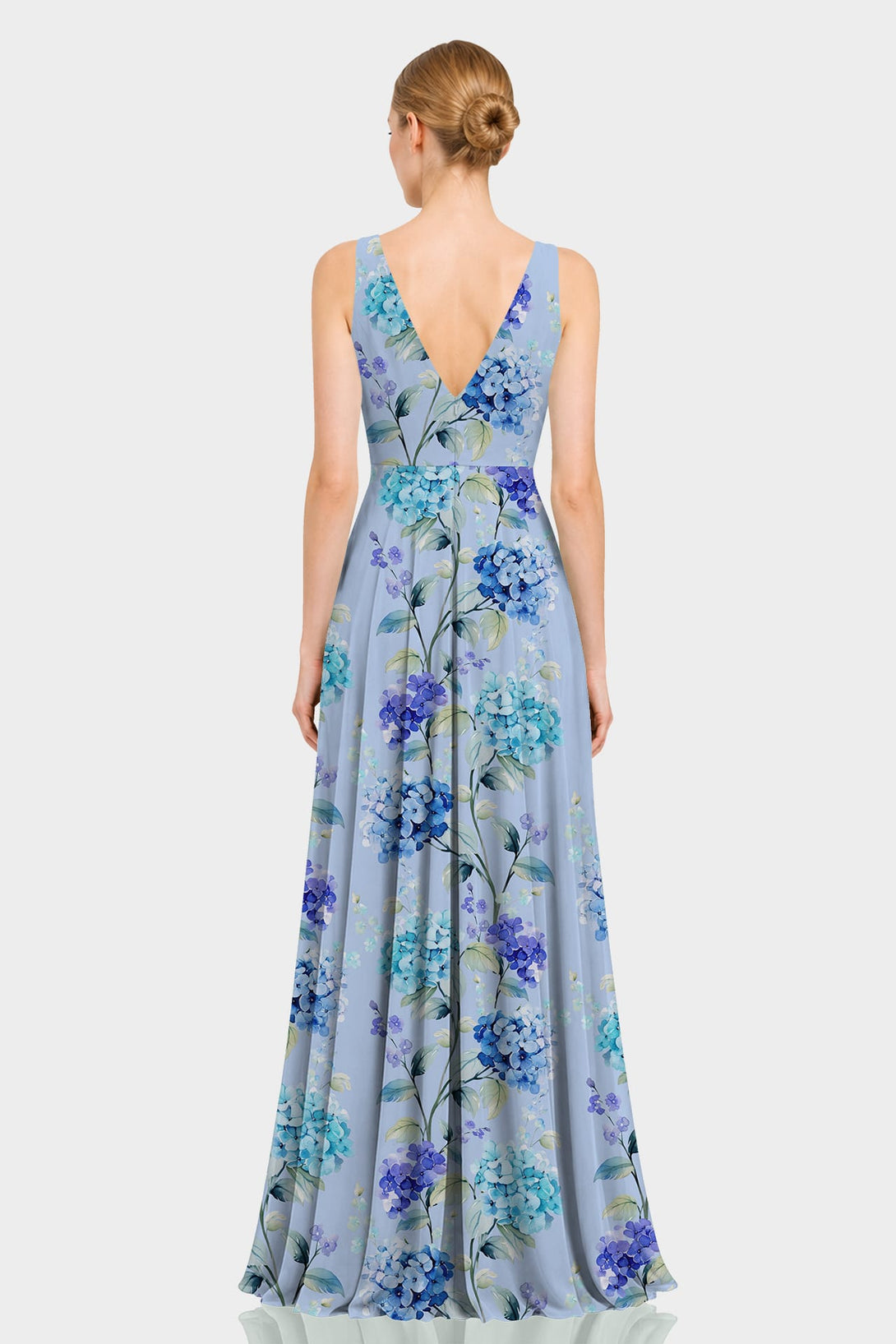 hydrangea dress formal S Print Cowl Neck Chiffon Maxi Gown garden weddings laborday_26 Color:lime Prom & Beyond and