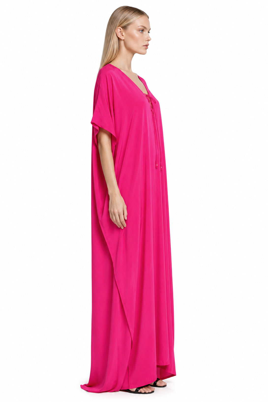 pink kaftan beach dress Designer Resort Dresses Women | Evening Luxuriously maxi caftans available CASUAL [$132.58] Vintage Black Lace Size:dress size pants : 44