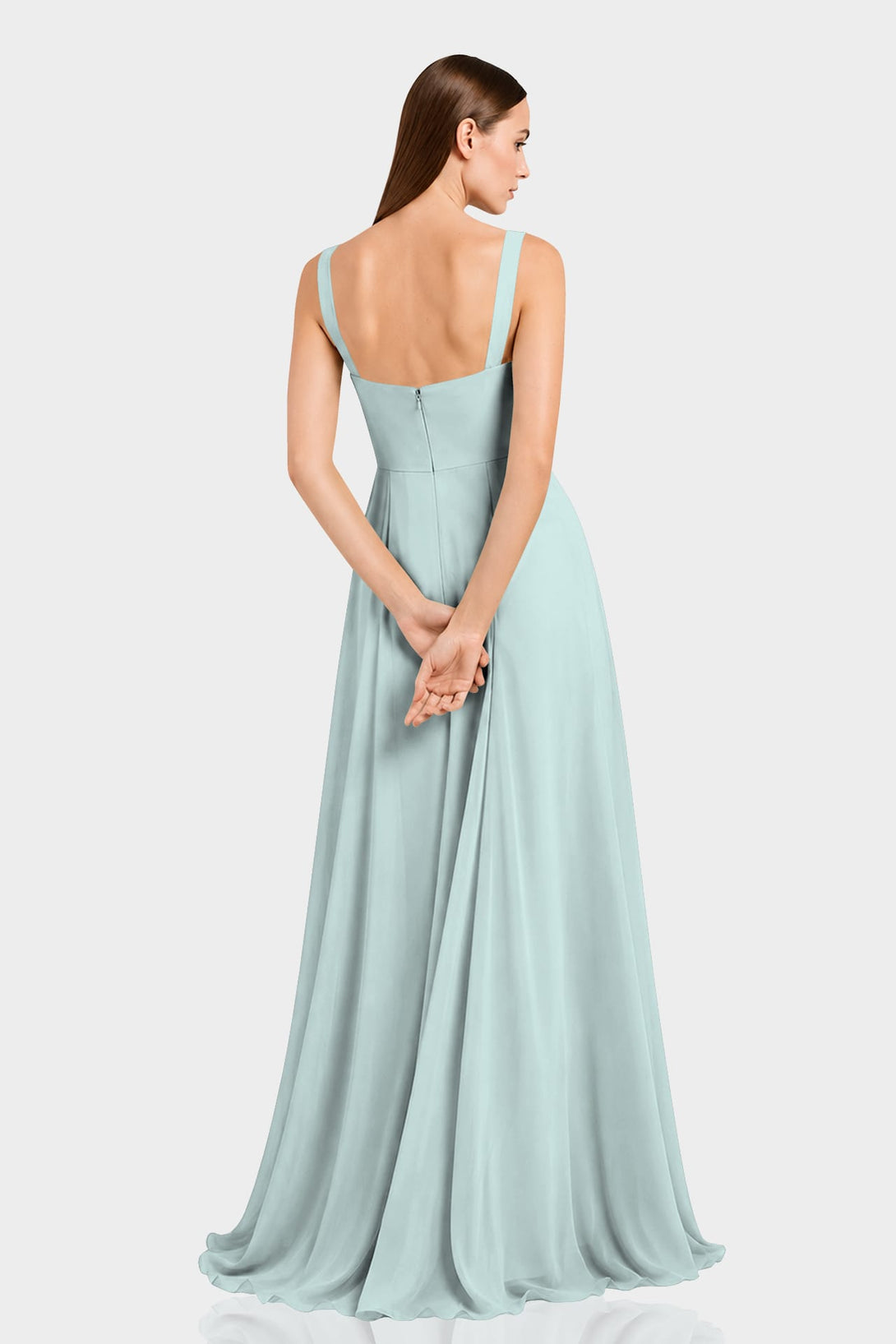 calla lily formals & prom dresses Luxury Mint Print Sweetheart Chiffon Maxi Dress – Shahida Parides CO_452