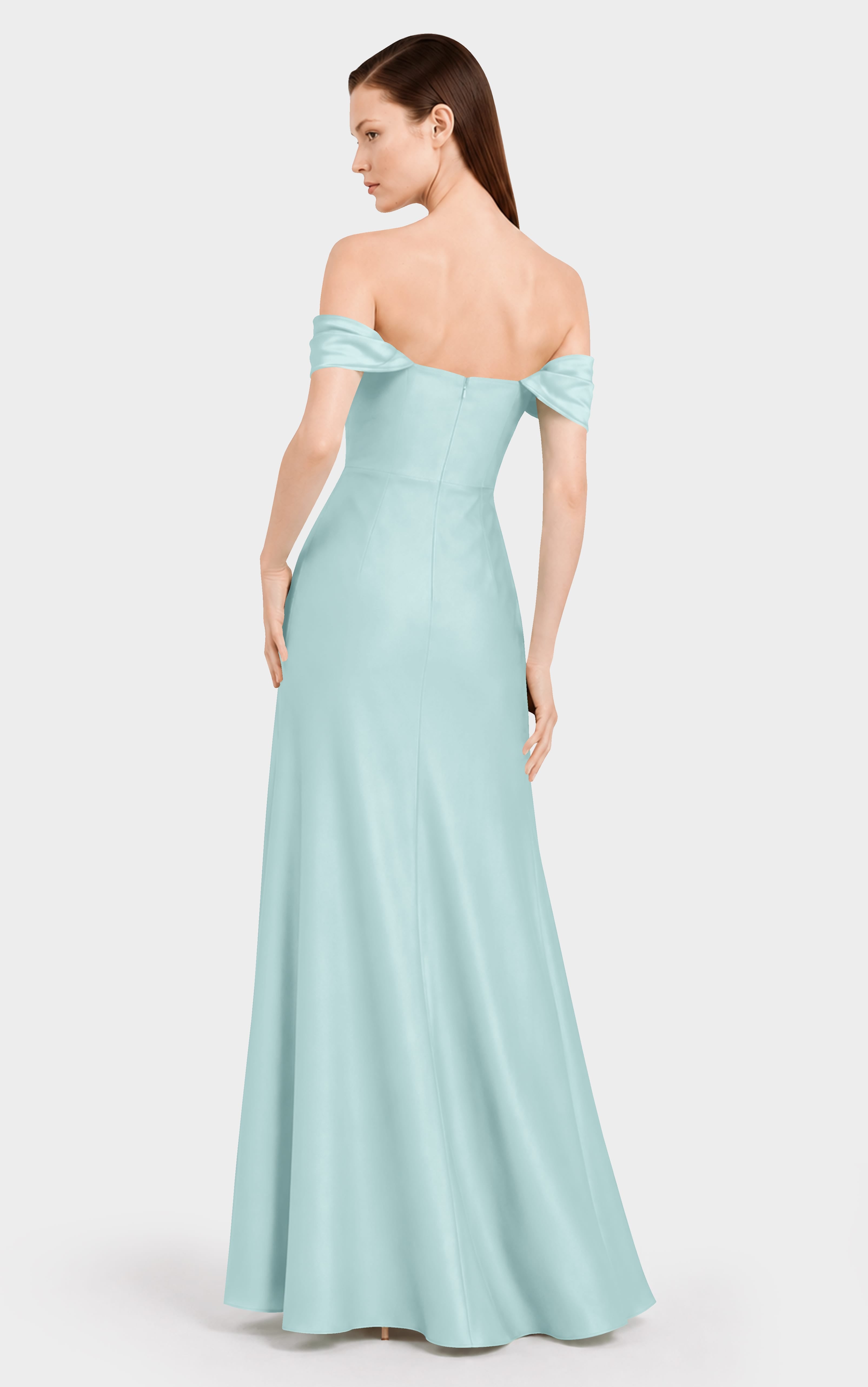 aqua green formal dresses Convertible Matte Satin Maxi Dress Military Discount Central