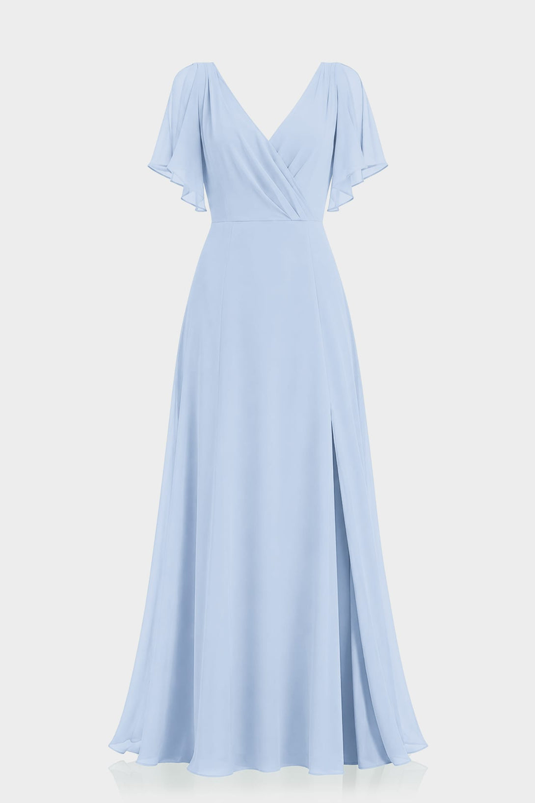 chiffon flutter sleeve dress S Powder Blue Cold Shoulder Maxi SIZE:USA 12 / EU 42 / UK 14 Calvin Klein Women Black Waist 65cm Long Boho Summer Dress