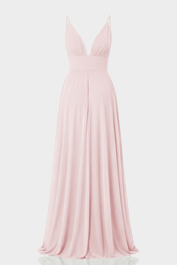 blush flowy bridesmaid dresses Soft Pink A-Line Dress – Shahida Parides blush pink