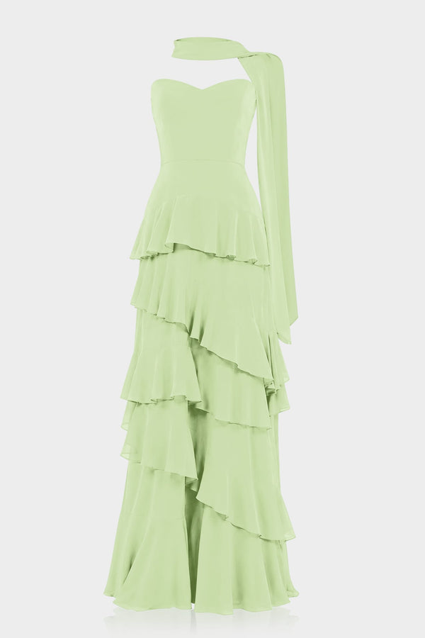 light green tiered dress Garden Bridesmaid – Shahida Parides spring wedding bridesmaid dress
