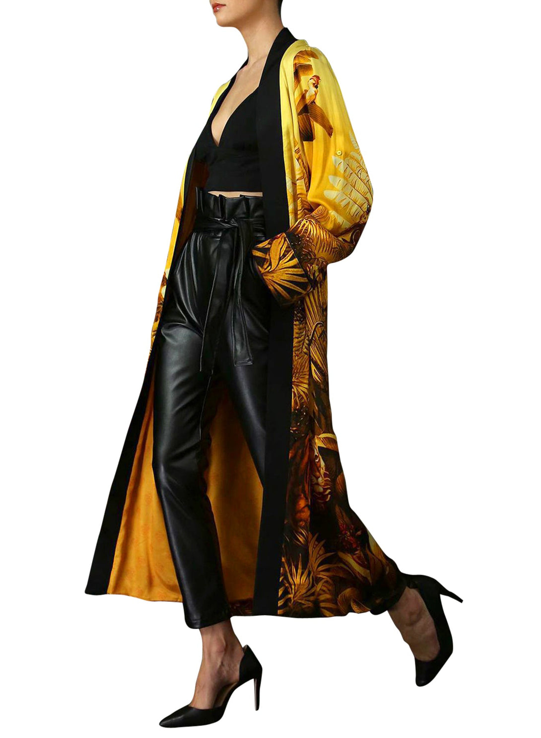 Kyle X Shahida, long silk kimono, cute kimonos, robe silk kimono, yellow silk robe