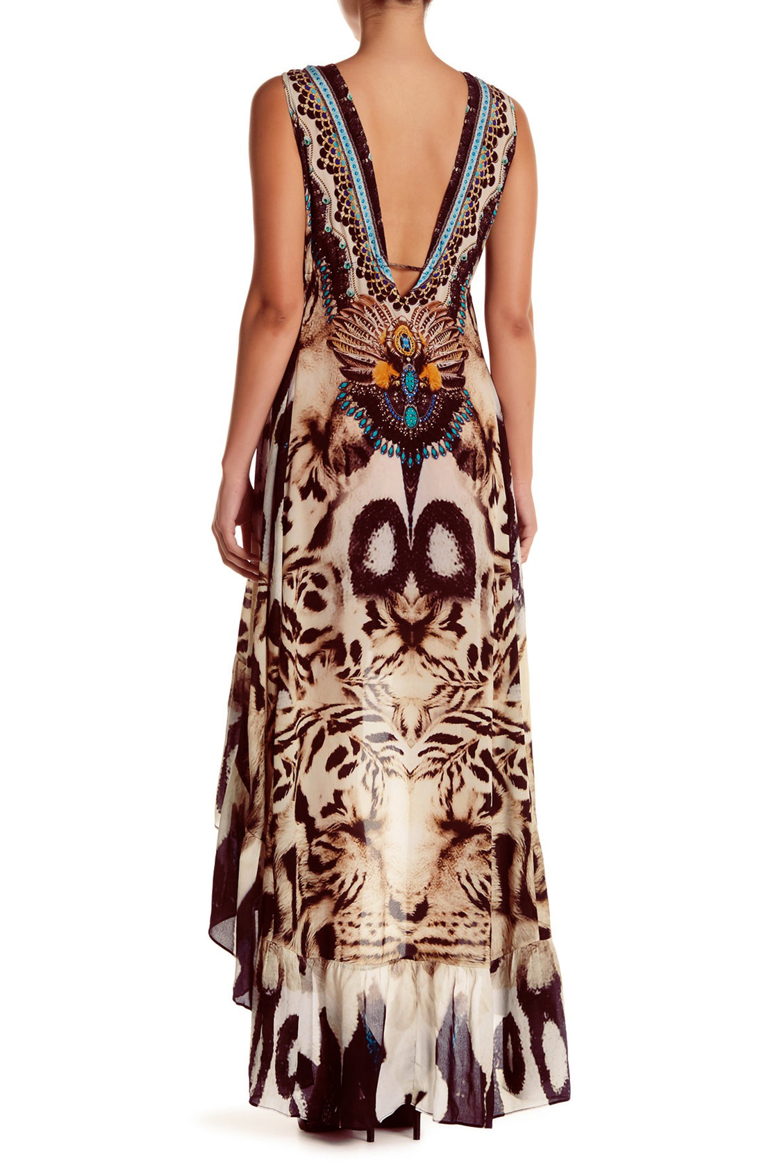  brown satin maxi dress, long summer dresses for women, Shahida Parides, asymmetrical dress formal,