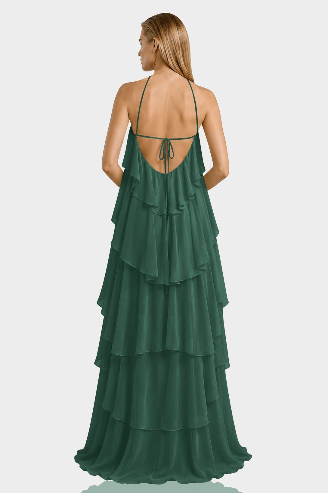 hunter green floor length dress Tiered Ruffle Chiffon Bridesmaid – Shahida Parides ProductType: Home > Women's Plus Size Clothing > Plus Size Dresses > Plus Size Maxi Dresses