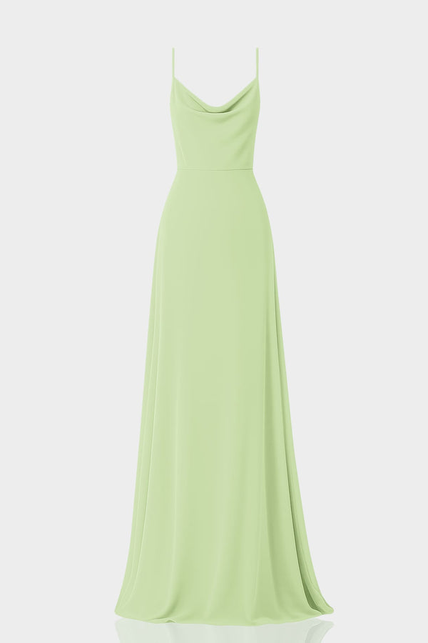 tan long formal dresses Ramy Brook Tatiana Satin Halter Gown - Light Champange category:DRESSES main image 1