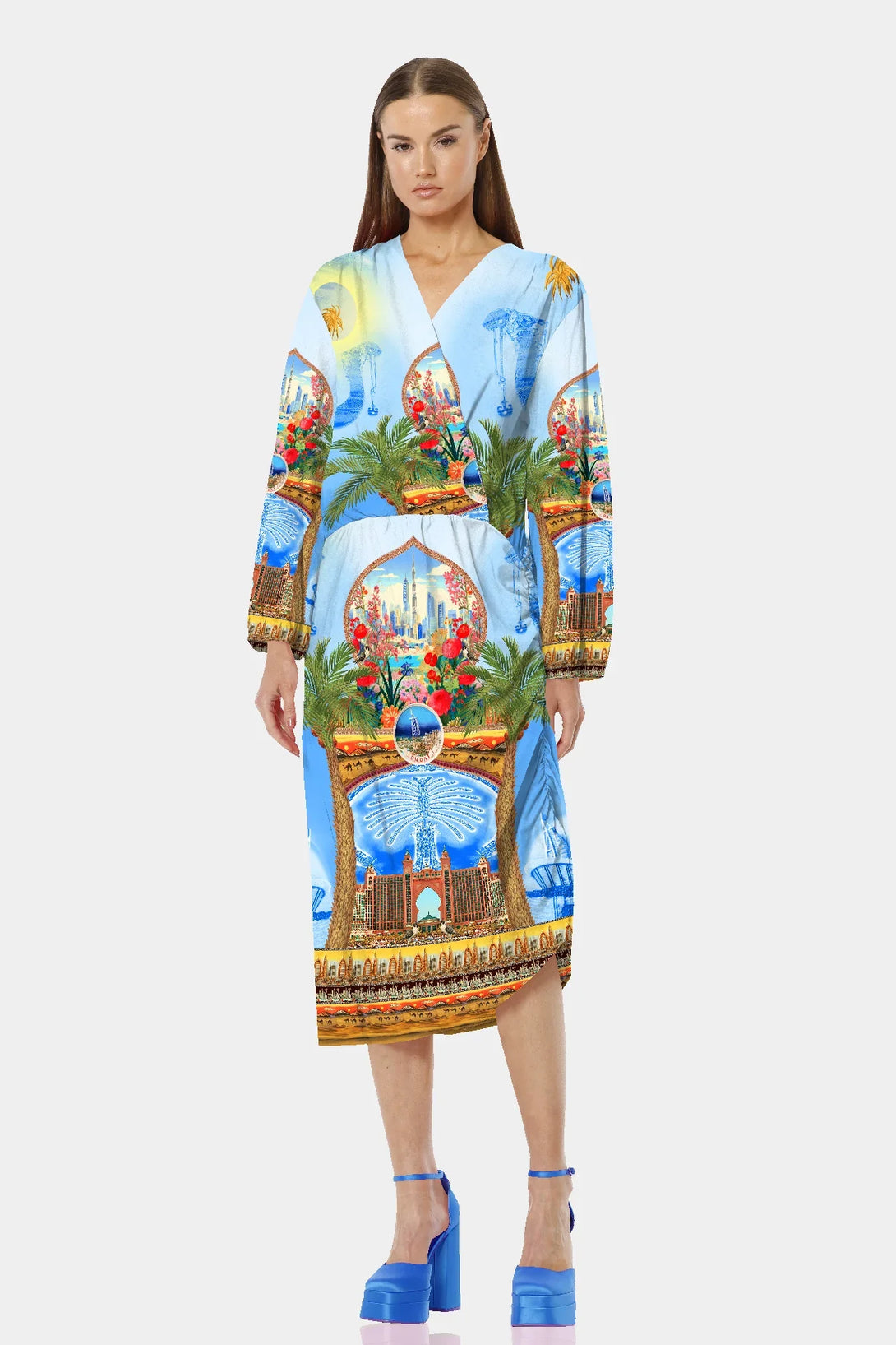 Shahida Parides Elegant Full Sleeve Midi Dress, Perfect for Vacation Wear – Stylish and Comfortable Outfit