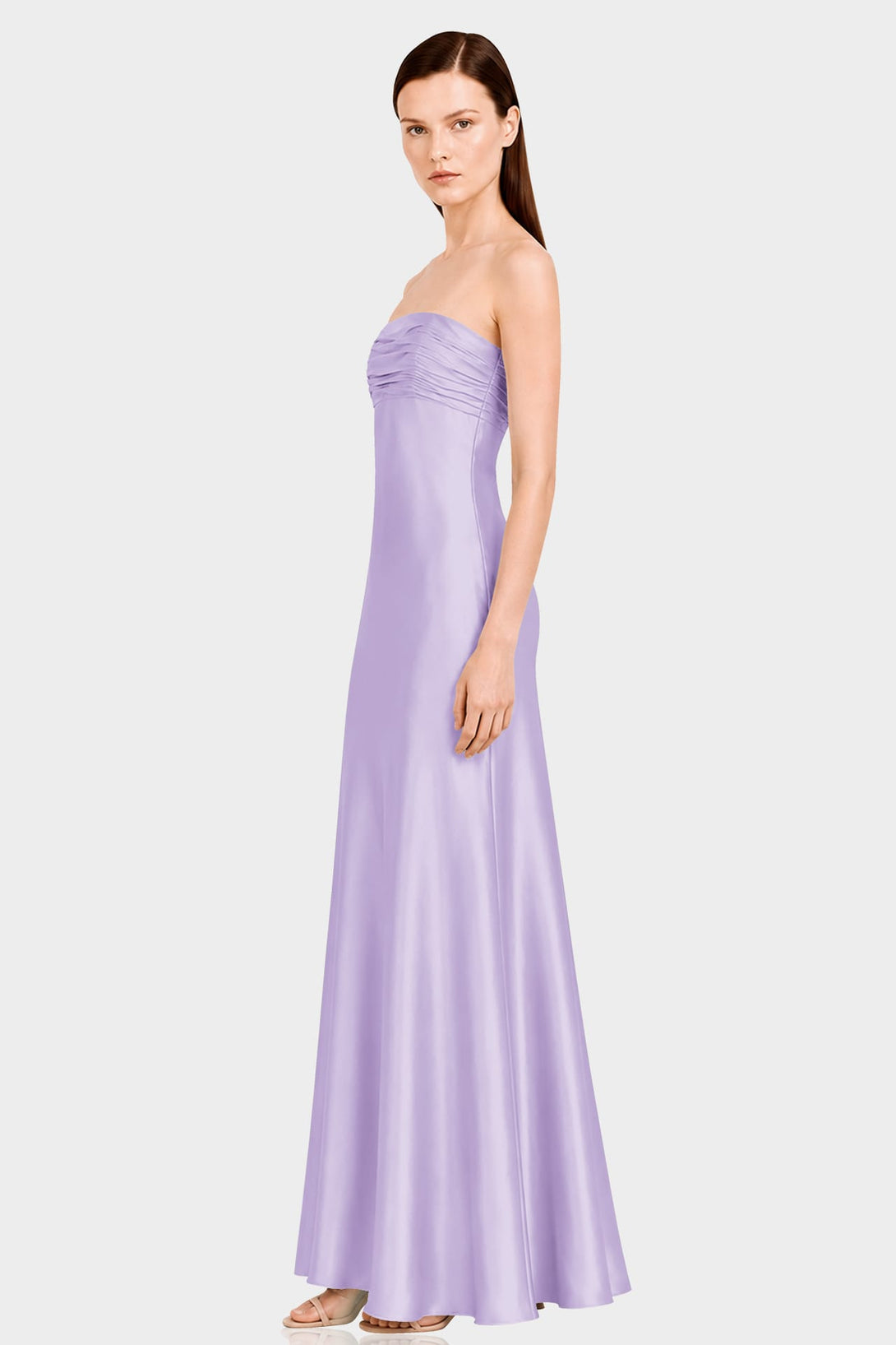 Lavender Satin Maxi Dress