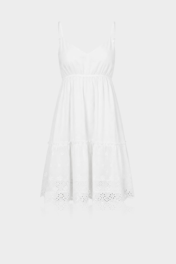 Luxury White Babydoll Mini Dress