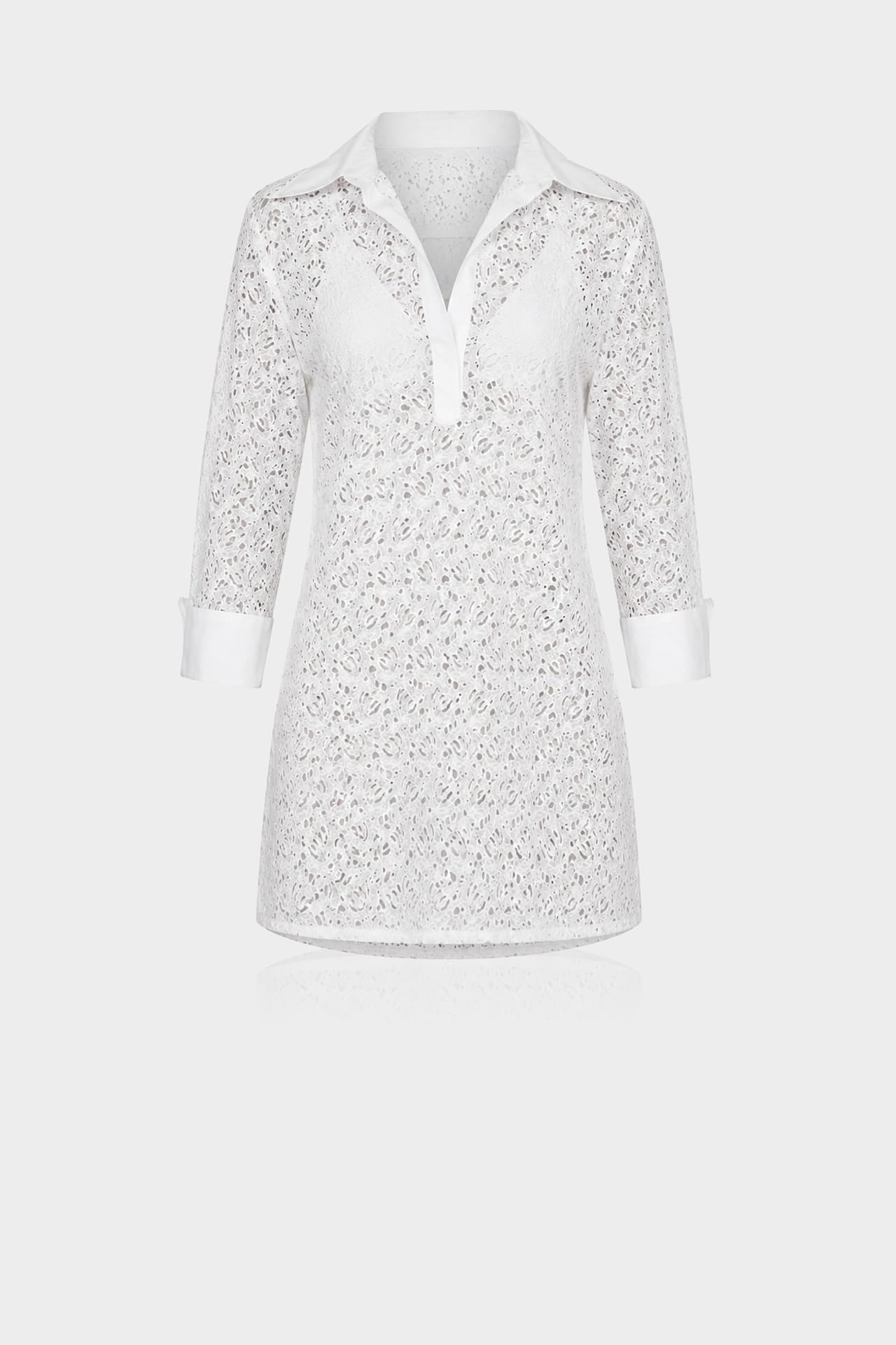 Luxury White Crochet Lace Mini Dress Cover-Up – Shahida Parides