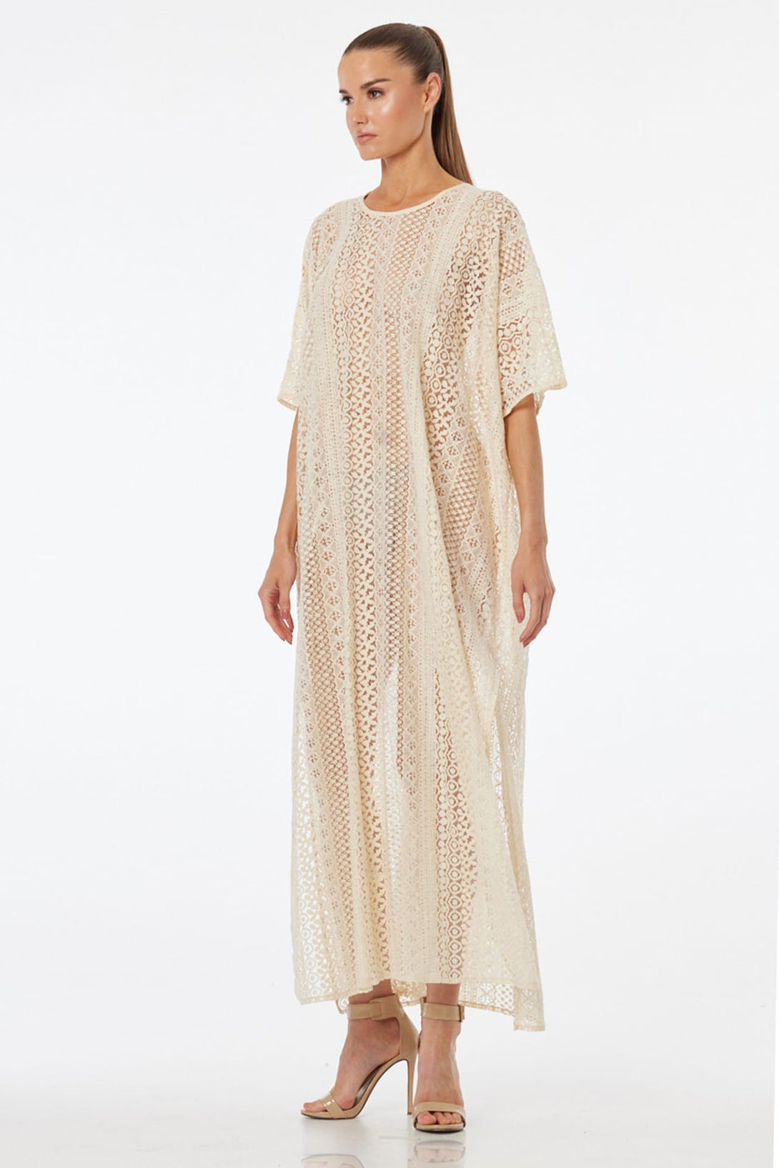 sheer tie up dress Sheer Tie-Front Long Sleeve Cover-Up Dress