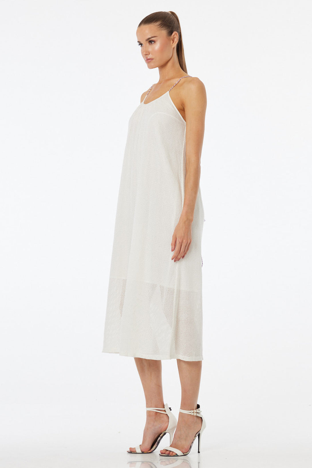 sheer vacation dress Blue Pleated Elegant Cami Dress Wedding Guest Women Maxi Summer Party Formal Cinched Waist Square Neck Knitted Fabric Regular Fit Pencil He,M