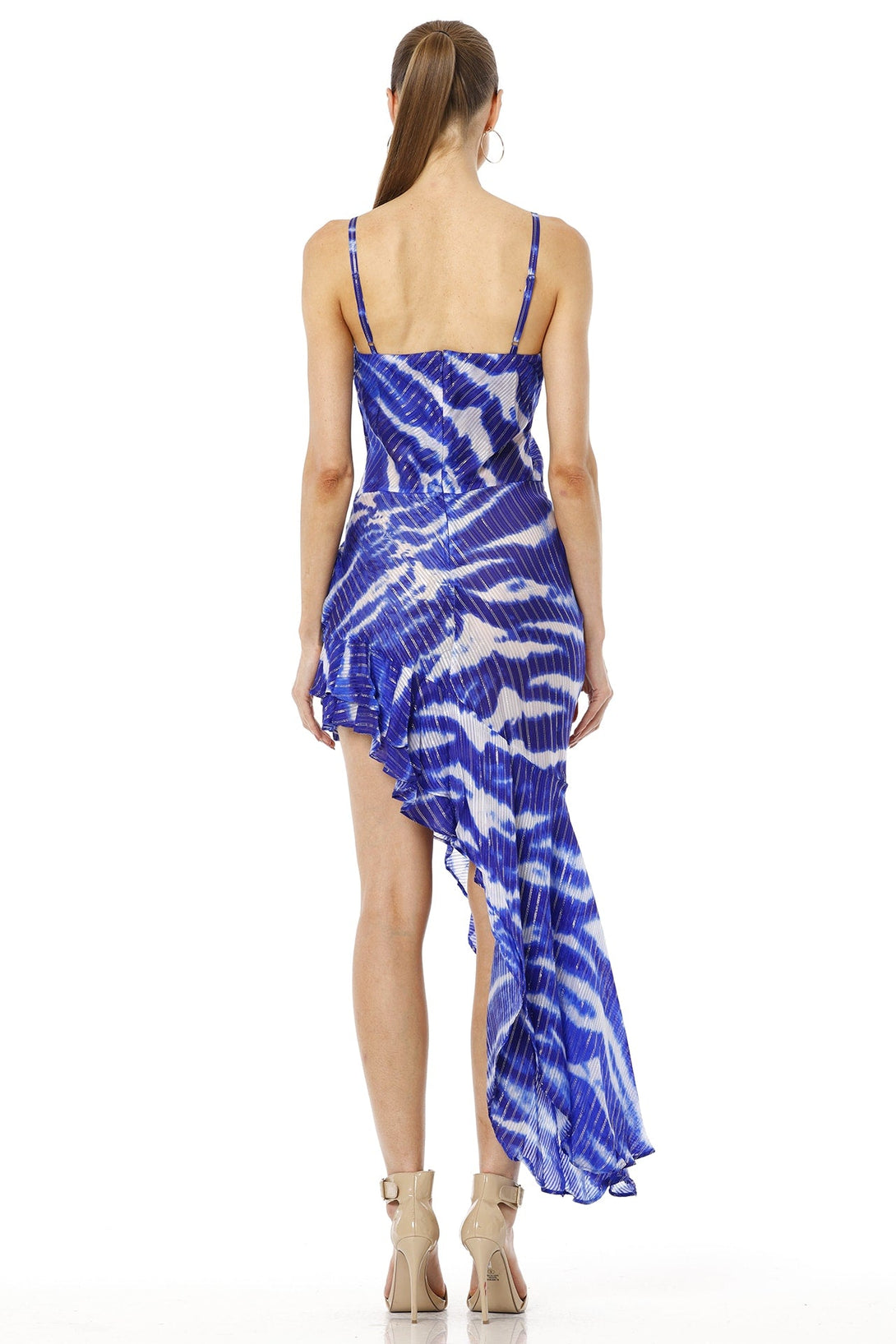 asymmetrical midi resort dress BRGZLK Midi Dress For Women Sleeveless V Neck Asymmetrical Ruffle Hem Sundress For Vacation Dinner Weekend Party Resort Evening Casual Gathering Style