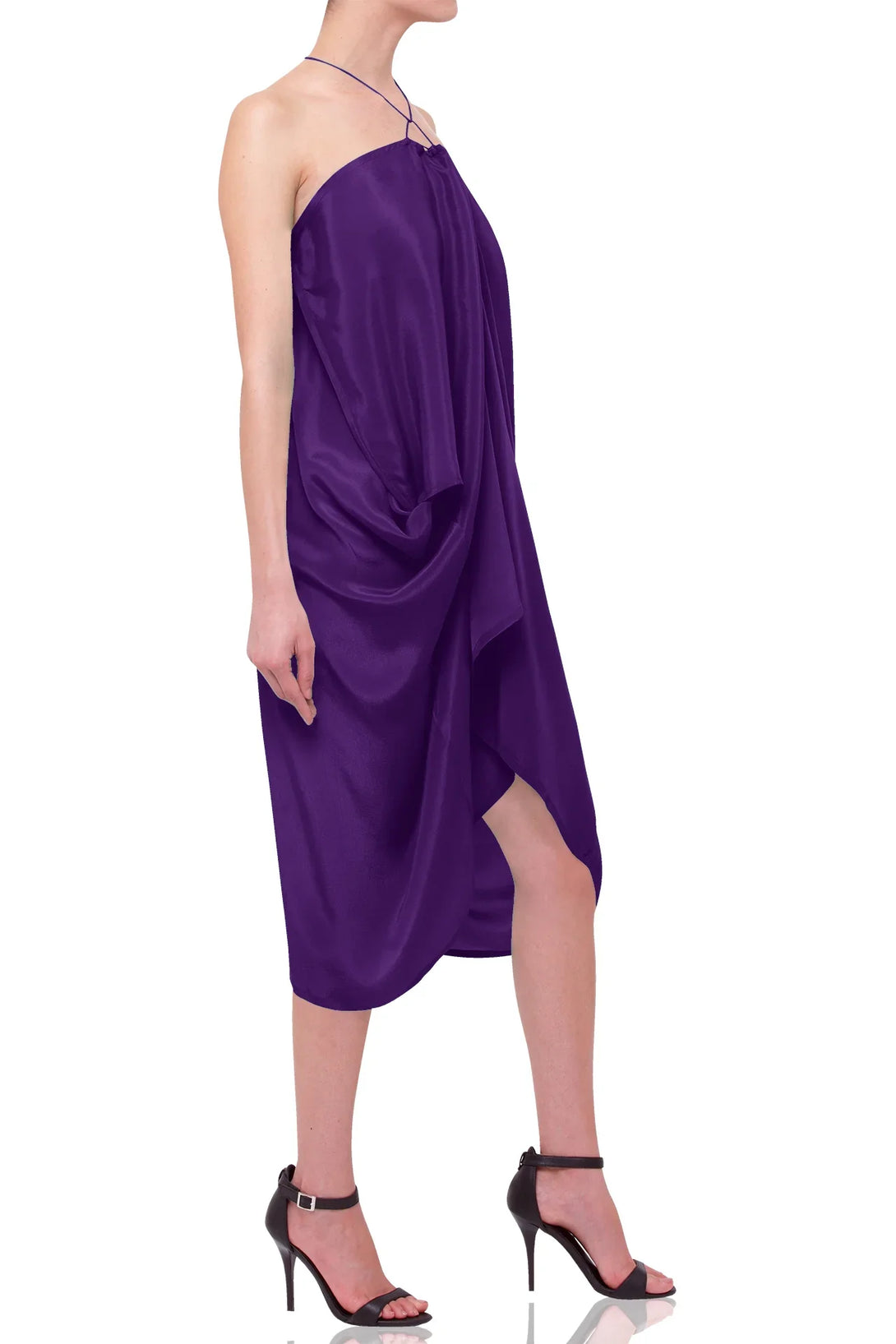 Silk Purple Kaftan Mini Dress – Short Summer Dress One Size (OS) Silk Purple Kaftan Mini Dress – Short Summer Dress One Size (OS)