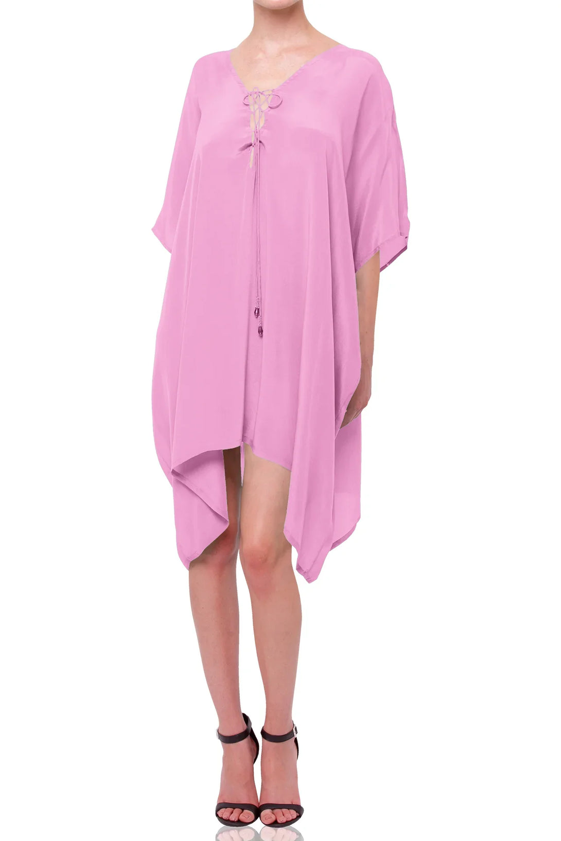 Wild Rose Silk Short Kaftan Dress – Handmade Designer Caftan Wild Rose Silk Short Kaftan Dress – Handmade Designer Caftan
