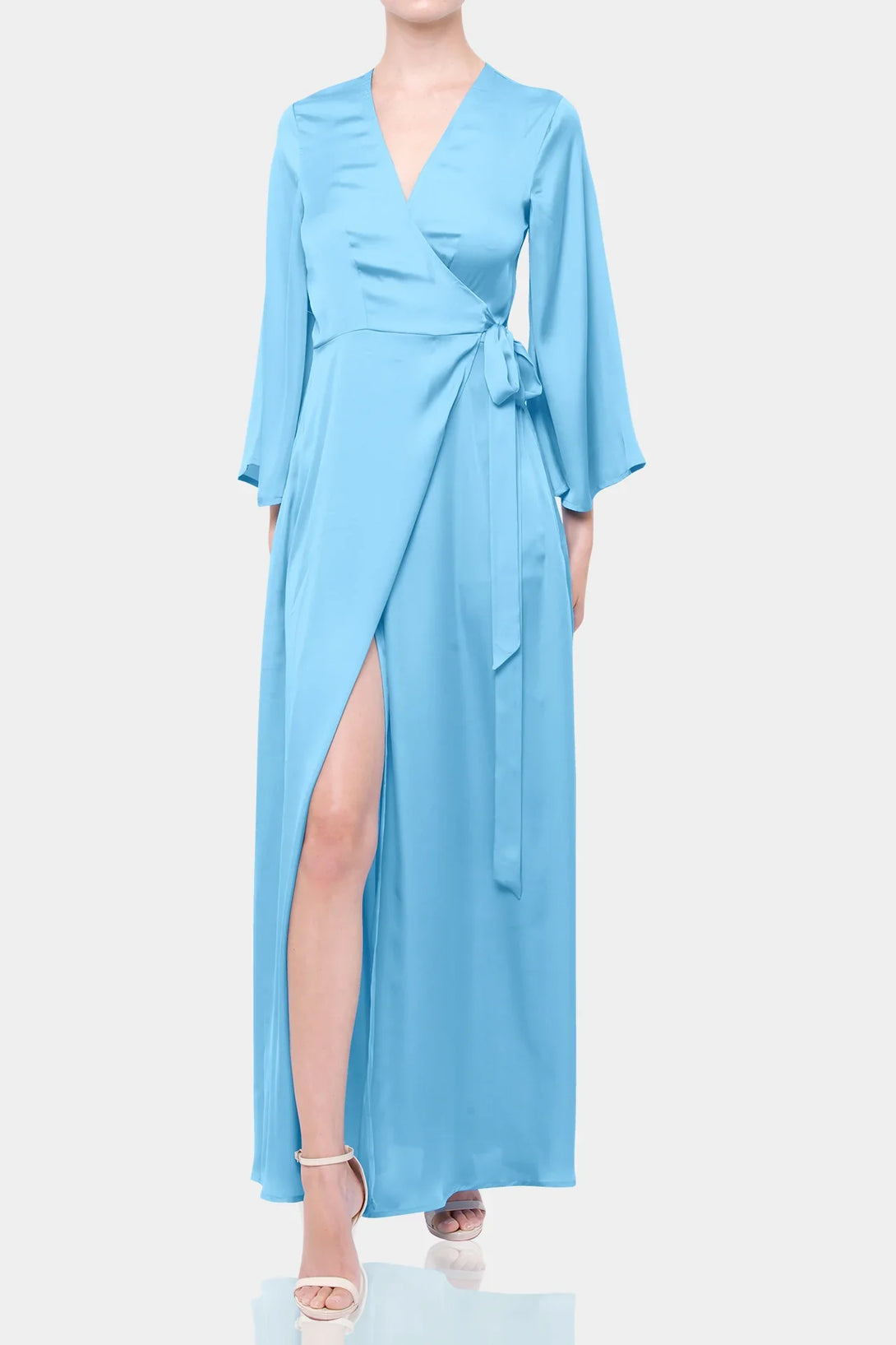 Sky Blue Silk Wrap Dress | Shahida Parides Sky Blue Silk Wrap Dress | Shahida Parides