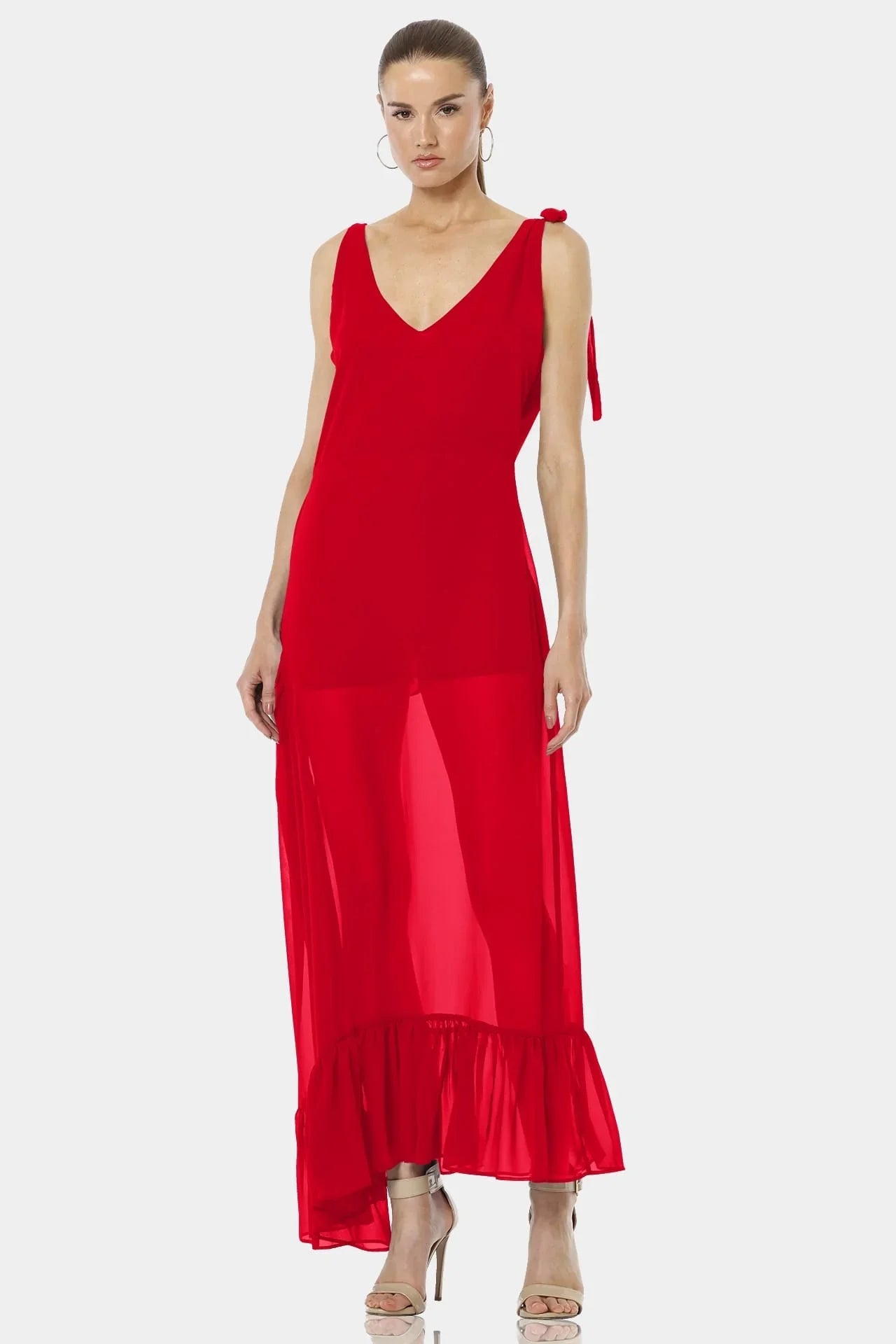 Sheer Maxi Dress | Red See Through Dress Sheer Maxi Dress | Red See Through Dress