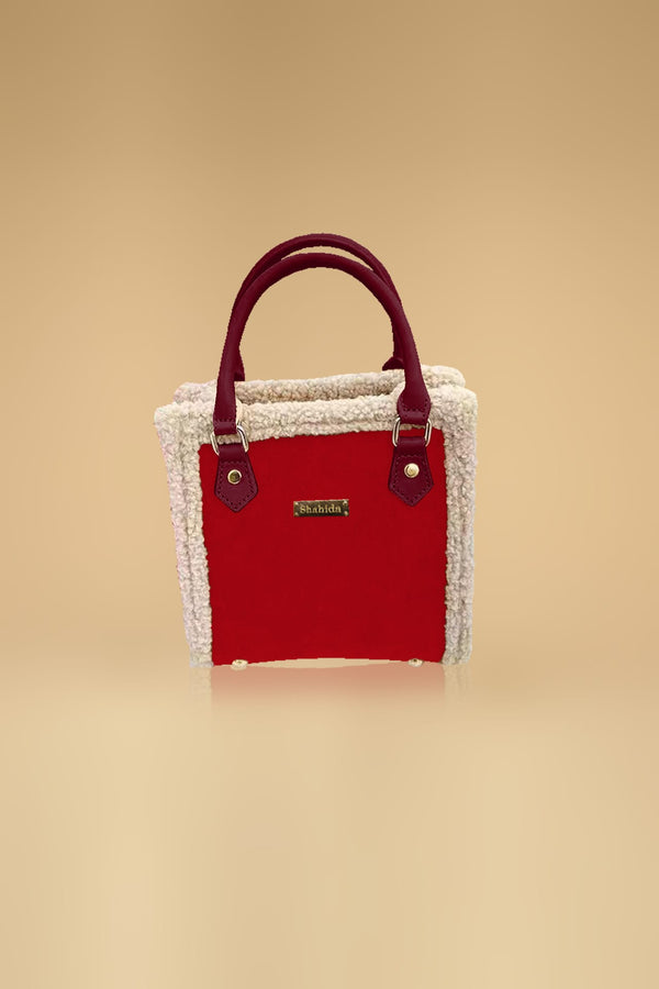 Red Suede Mini Designer Handbag