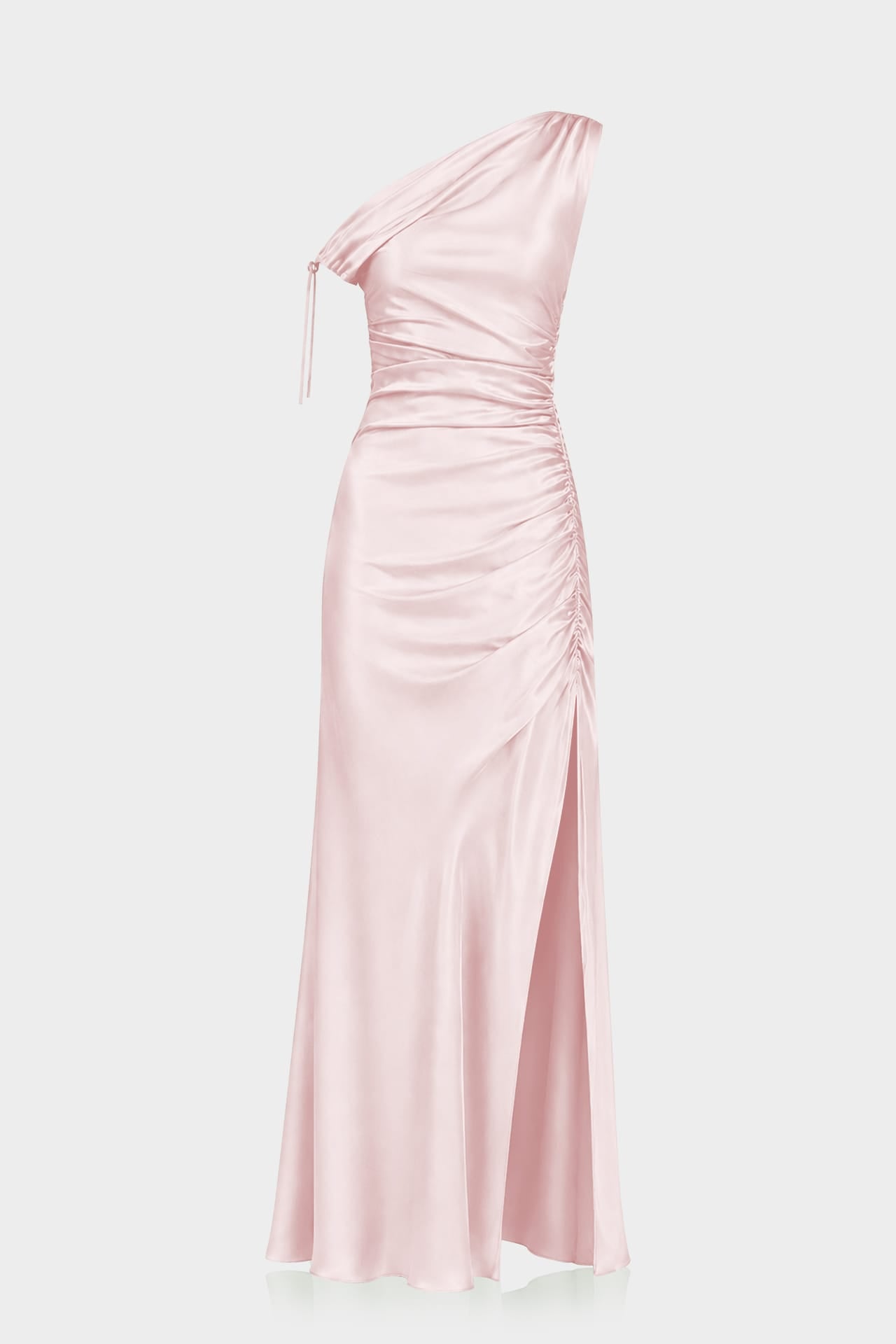 Soft Blush Pink Stretch Satin Bridesmaid Dress – Shahida Parides